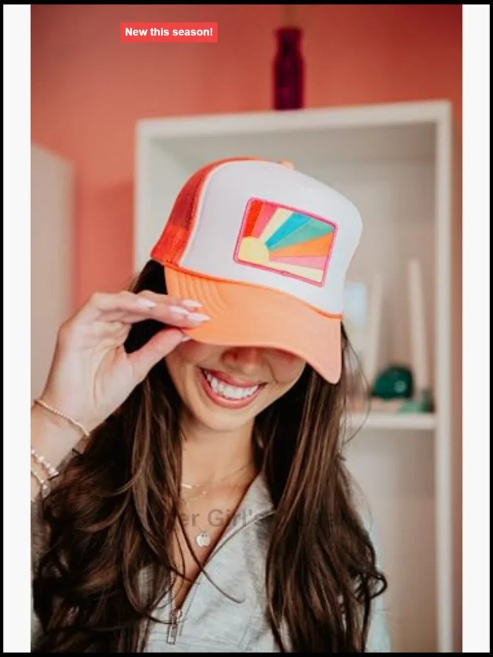 Foam Trucker Hat - Adjustable Snapback - Embroidered Mesh Netting